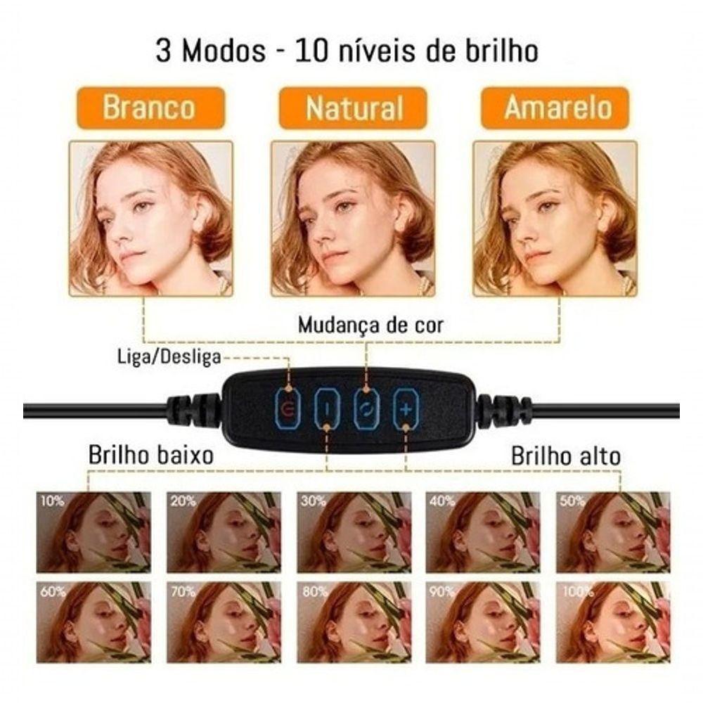 Ring Light 26 Cm Celular Com Tripé Grande 2M - 3