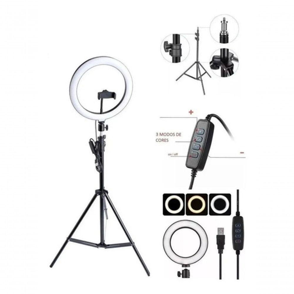 Ring Light 26 Cm Celular Com Tripé Grande 2M - 7