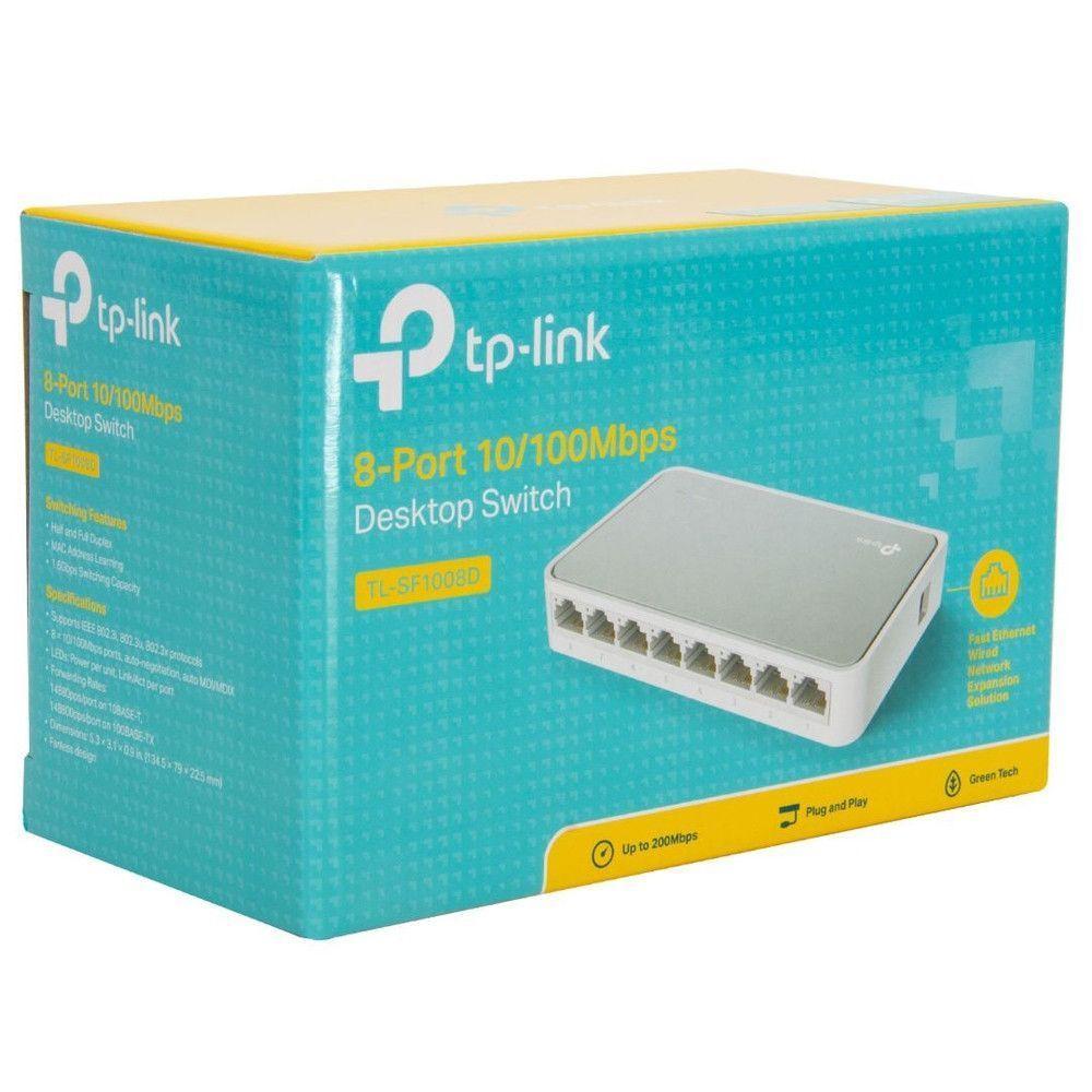 Switch Tp-link 8 Portas 10/100 Tl-sf1008d/ls1008 Branco - 2