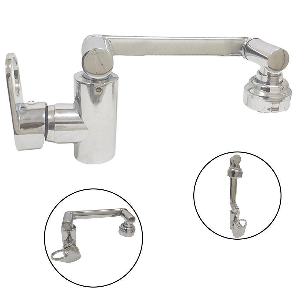 Torneira Monocomando Ajustavel Lavabo Cromada Quente Frio - 1