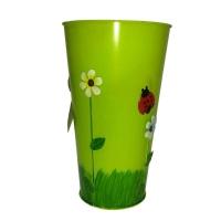 Vaso Balde Metal Verde Jardim Joaninha Flor Quintal Varanda - 4