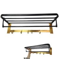 Toalheiro Varal Roupa Suporte Porta Toalha Gancho Prateleira Organiza Banheiro Lavanderia Pousada Hotel Casa Multiuso - 1