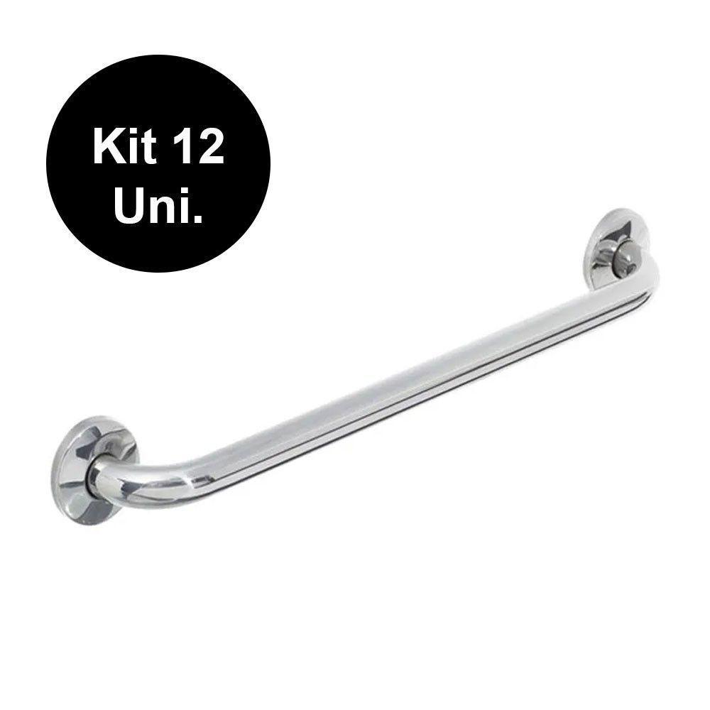 Alça De Apoio Banheiro 40Cm Inox Barra Kit 12 Unds - 1