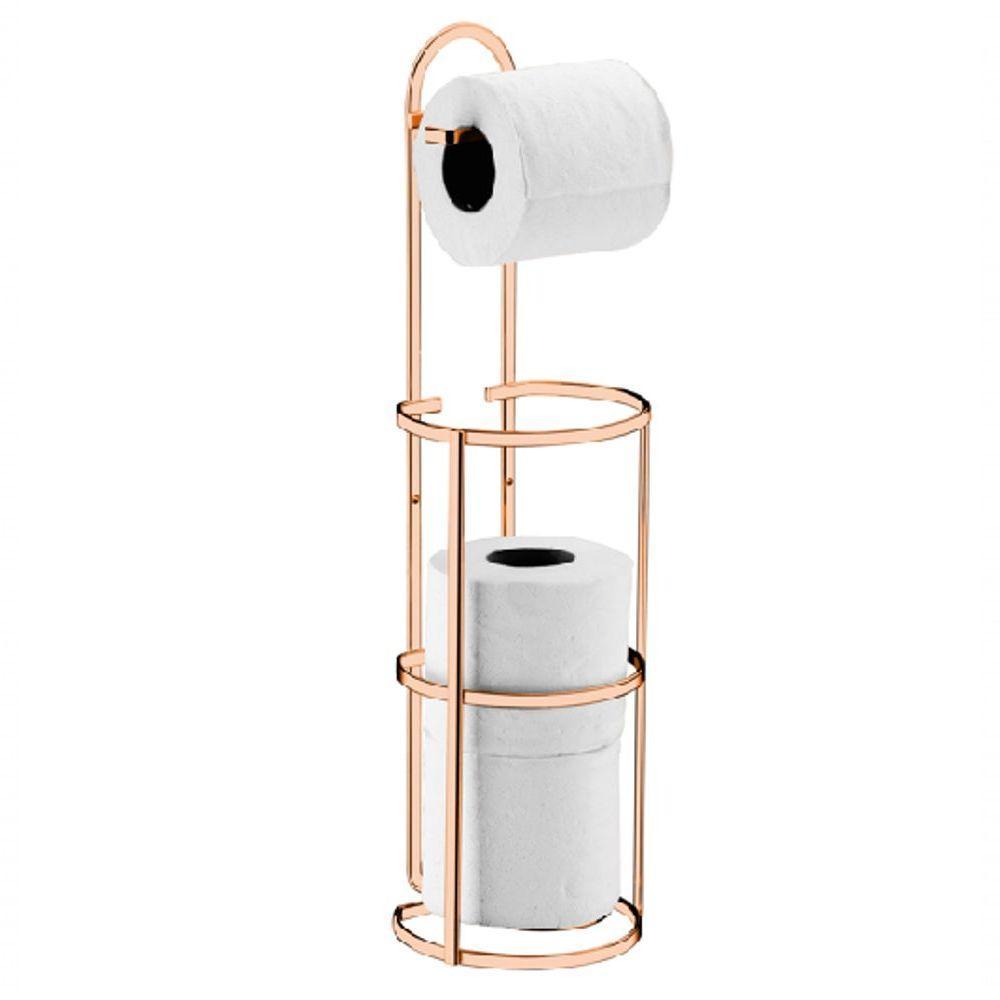 Banheiro Lavabo Rose Gold 02 Peças Porta Toalha De Bancada - 2