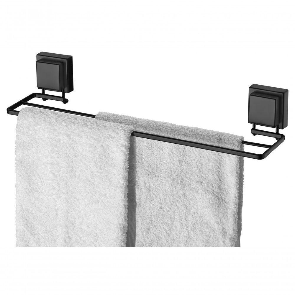 Porta Toalha Duplo Ventosa 45 Cm Preto Fosco Future 8054pt - 3