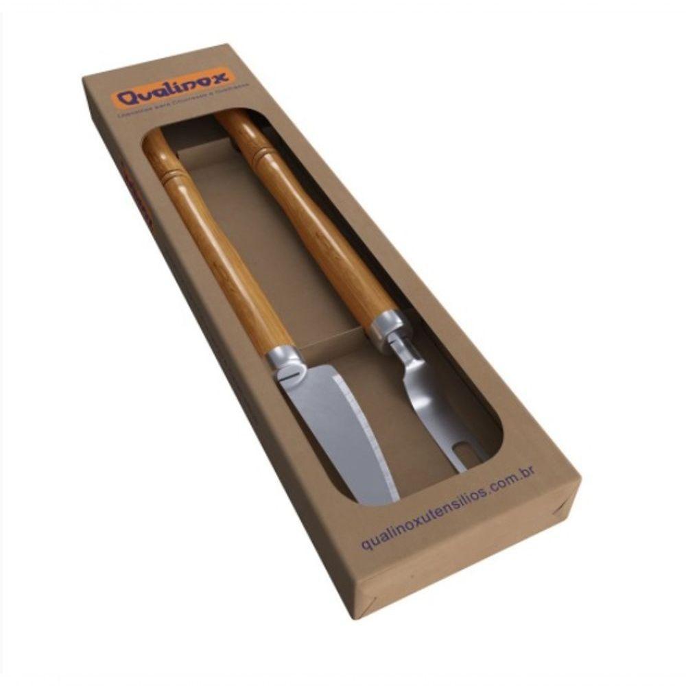 Conjunto Garfo E Faca Churrasco Grelha Carne Aço Inox 42 Cm - 1