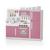 Cozinha Infantil Com Geladeira Mdf Perfeita Rosa Potente - 1