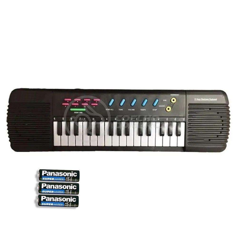 Mini Teclado Infantil32 TeclasKaraokê E Microfone+3 Pilhas - 3