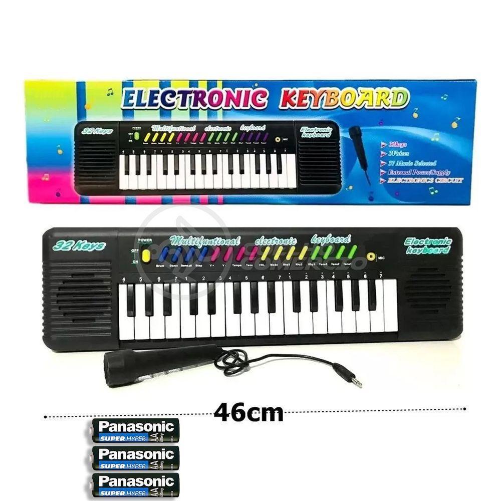 Mini Teclado Infantil32 TeclasKaraokê E Microfone+3 Pilhas - 5