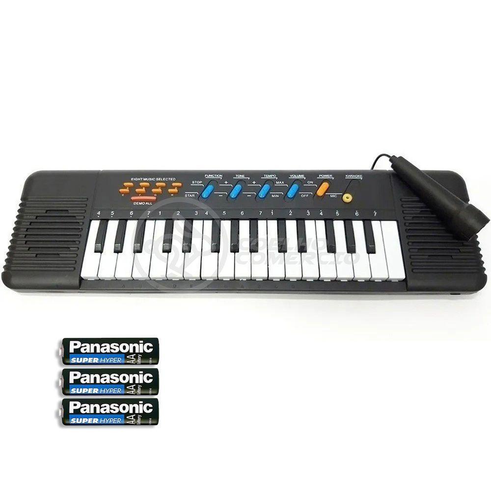 Mini Teclado Infantil32 TeclasKaraokê E Microfone+3 Pilhas - 6