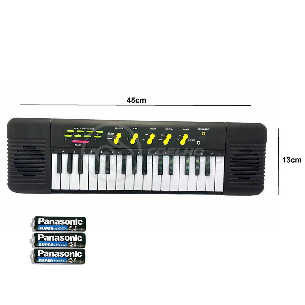 Mini Teclado Infantil32 TeclasKaraokê E Microfone+3 Pilhas - 10