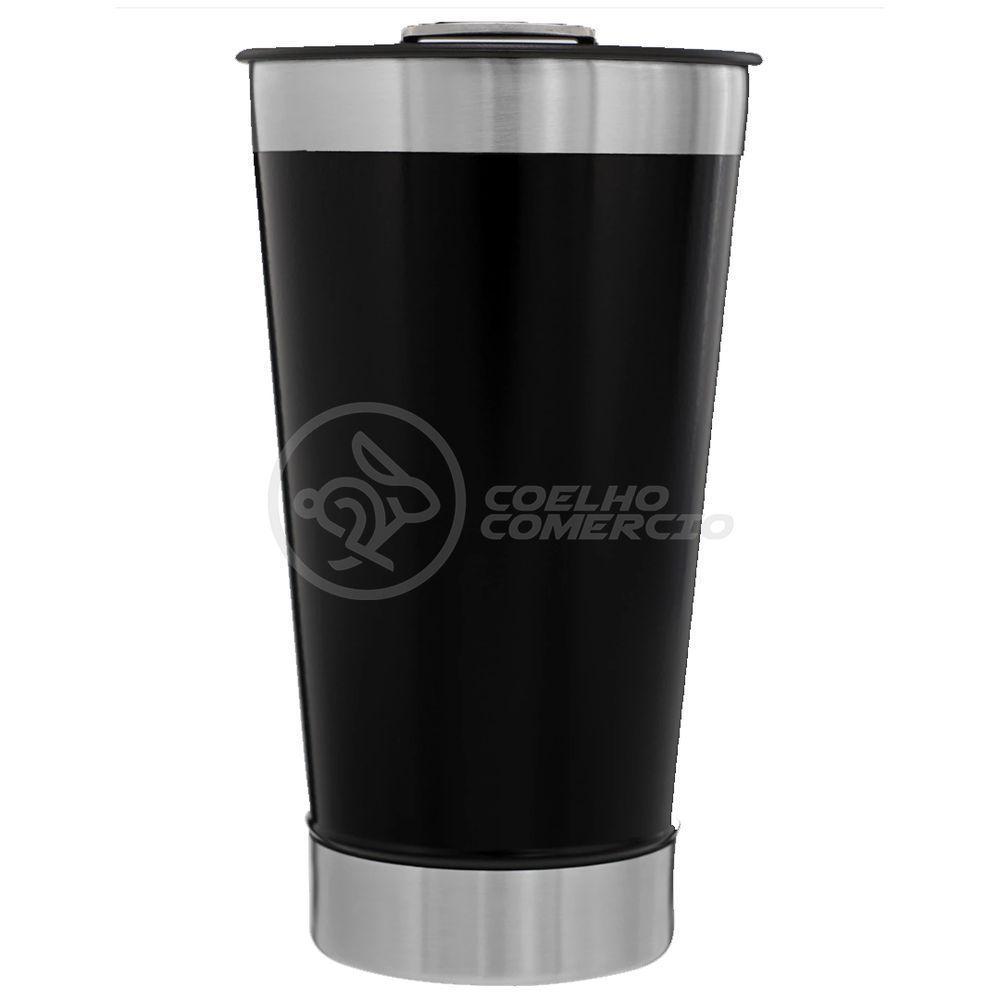 Copo Térmico Com Tampa E Abridor De Garrafa 473ml Preto - 7