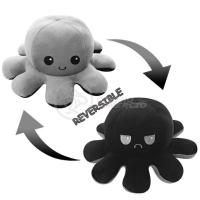 Polvo Reversível De Pelúcia 2 Em 1 Tiktok Preto E Cinza - 3