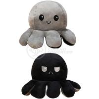 Polvo Reversível De Pelúcia 2 Em 1 Tiktok Preto E Cinza - 8