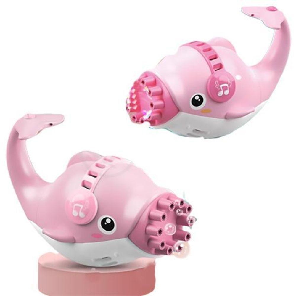 Golfinho Bolhudo Lança Bolha Sabão Criança Infantil Cor Rosa - 1