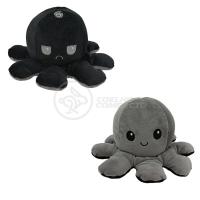 Polvo Reversível De Pelúcia 2 Em 1 Tiktok Preto E Cinza - 2