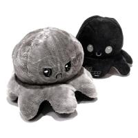 Polvo Reversível De Pelúcia 2 Em 1 Tiktok Preto E Cinza - 10