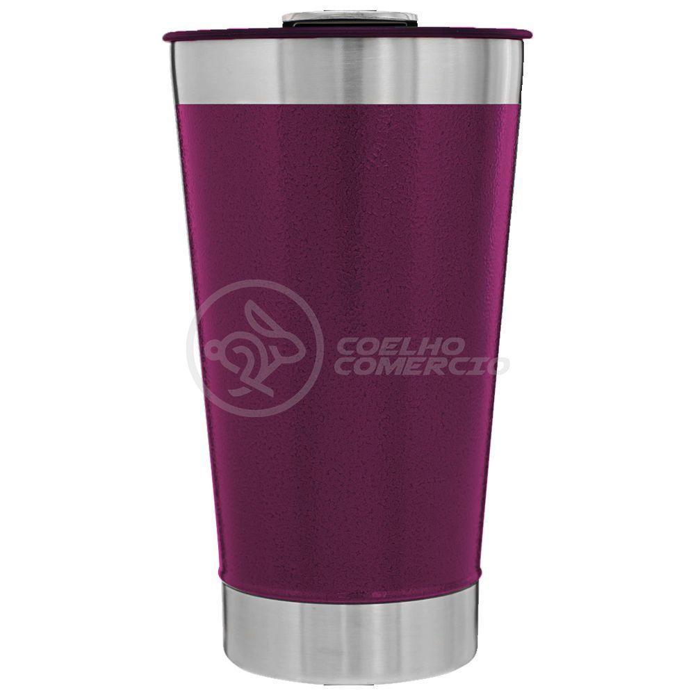 Copo Térmico Com Tampa E Abridor De Garrafa 473ml Roxo - 5