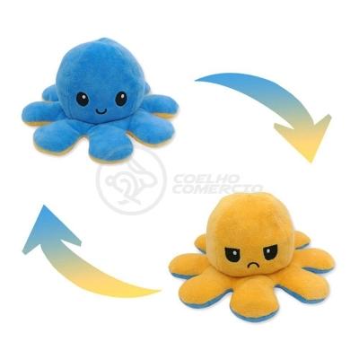 Polvo Reversível De Pelúcia 2 Em 1 Tiktok Azul E Amarelo