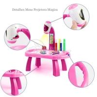 Projetor Para Desenho Infantil Mesa Pintura De Projeção Magica Brinquedos Aprendizagem Robo Rosa - 6