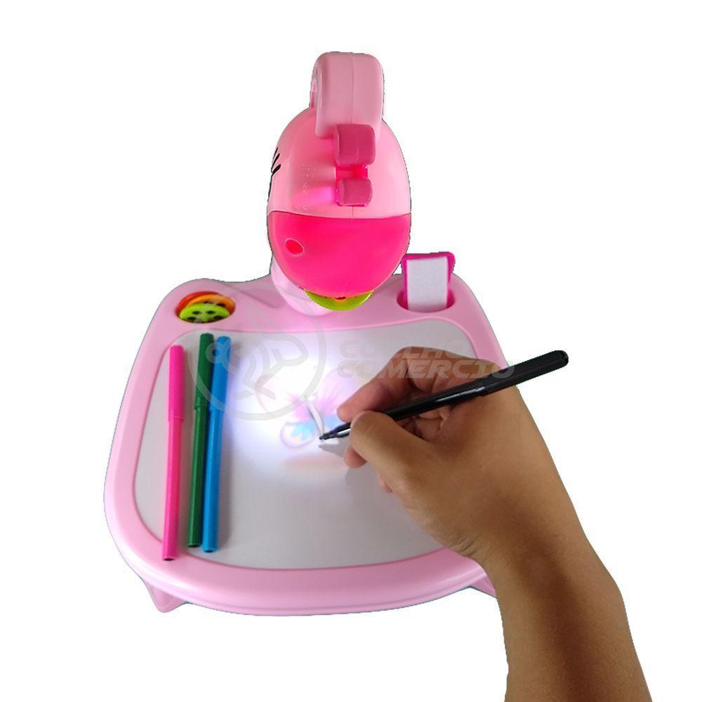 Projetor Para Desenho Infantil Mesa Pintura De Projeção Magica Brinquedos Aprendizagem Girafa Rosa - 4