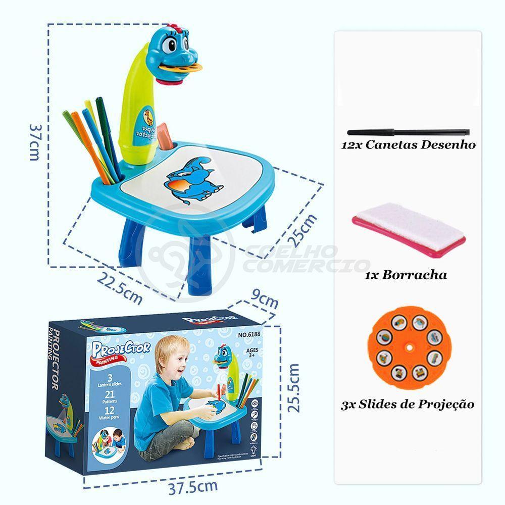 Projetor Para Desenho Infantil Mesa Pintura De Projeção Magica Brinquedos Aprendizagem Galinha Azul. - 5