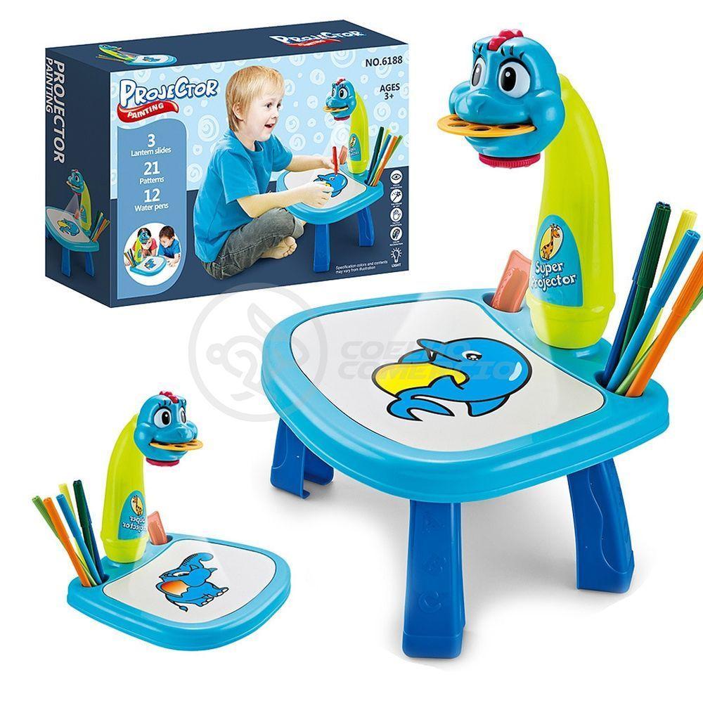 Projetor Para Desenho Infantil Mesa Pintura De Projeção Magica Brinquedos Aprendizagem Galinha Azul - 1