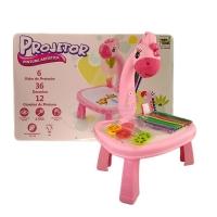 Projetor Para Desenho Infantil Mesa Pintura De Projeção Magica Brinquedos Aprendizagem Girafa Rosa - 6