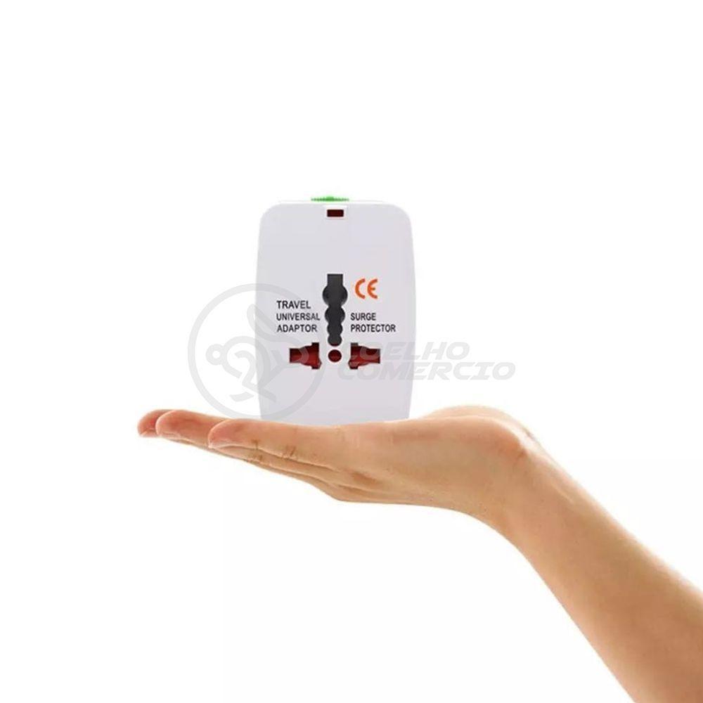 Adaptador Tomada Universal Padrão 150 Países Uk Europa Eua Asia Viagem Bivolt 110/220 Bivolt Aio - 8
