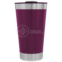 Copo Térmico Com Tampa E Abridor De Garrafa 473ml Roxo. - 3