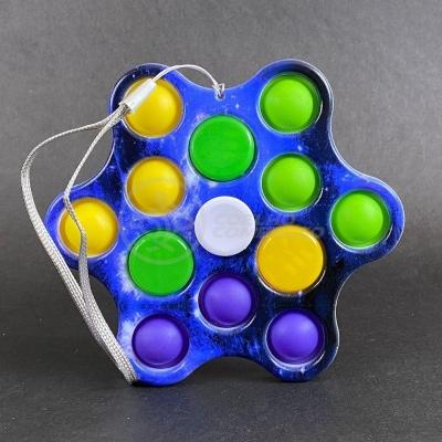 Hand Spinner Pop It Com Luz Led Anti Stress Azul