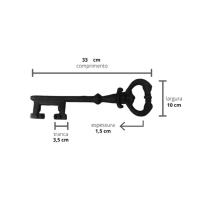 Kit 2 Chaves Decorativas Rústica Enfeite Em Ferro Nº 04 33Cm - 2