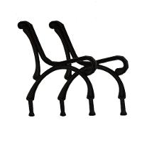 Par Pé De Banco Praça De Jardim Gigante Em Ferro Fundido - 1