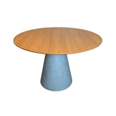 Mesa De Jantar Cone Redonda 130 Cm Cimento Queimado