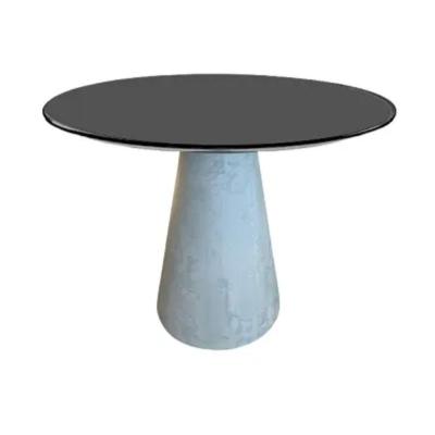 Mesa De Jantar Cone 80 Cm Cimento Queimado Preto