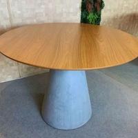 Mesa De Jantar Cone Redonda 150 Cm Cimento Queimado - 2