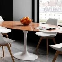 Mesa De Jantar Tulipa Saarinen 137X90 Cm Tampo FreijóBranco - 3