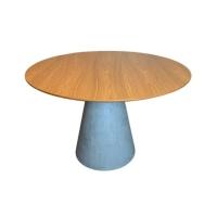 Mesa De Jantar Cone Redonda 70 Cm Cimento Queimado - 1