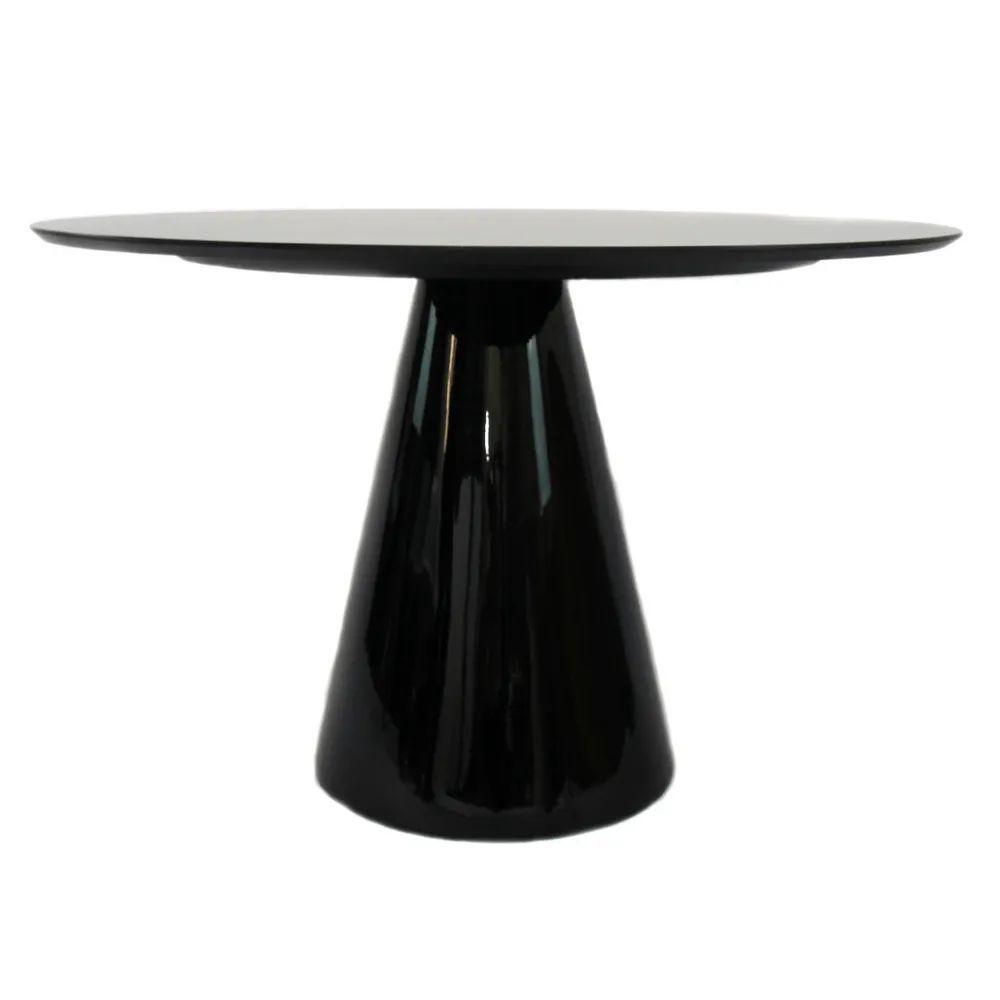 Mesa De Jantar Cone Redonda 140 Cm Laqueada Cor Preto - 4