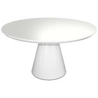 Mesa De Jantar Cone Redonda 150 Cm Laqueada Cor Branco - 1