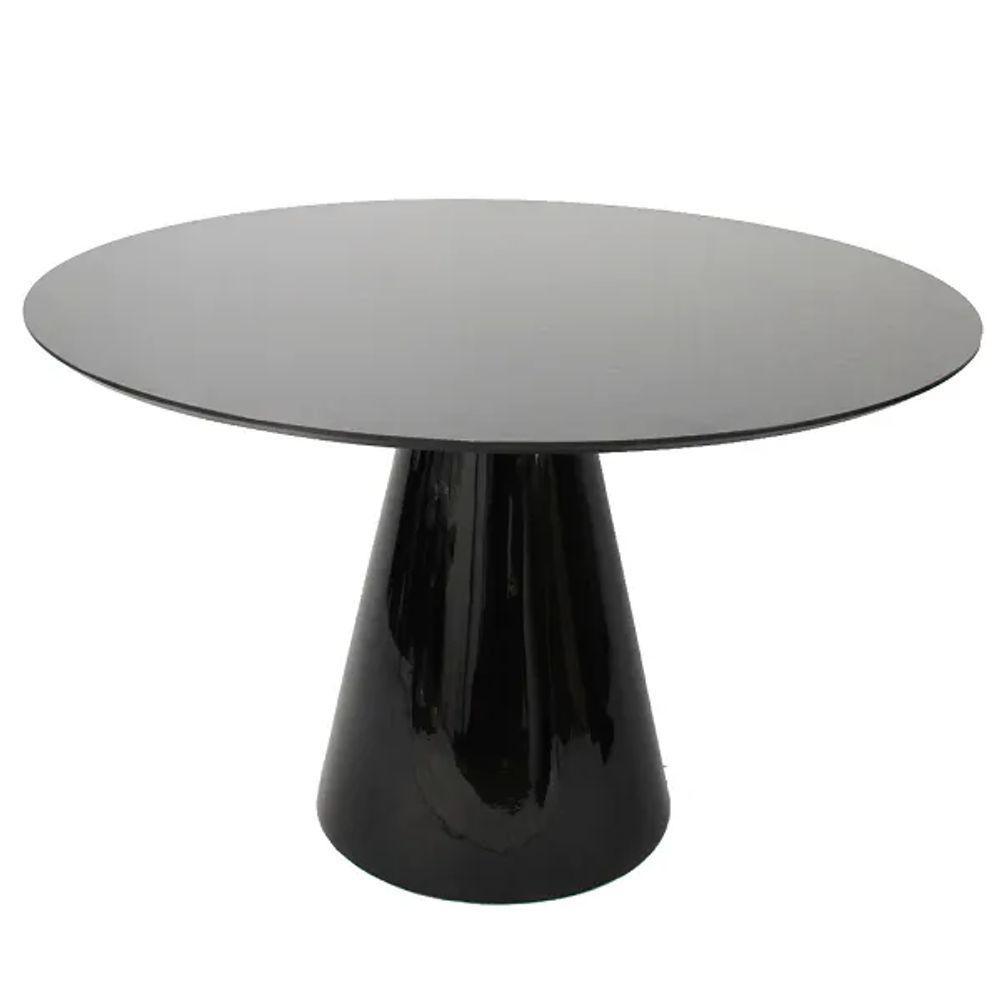 Mesa De Jantar Cone Redonda 150 Cm Laqueada Cor Preto - 1