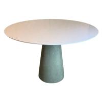 Mesa De Jantar Cone 100 Cm Cimento Queimado Branco - 1
