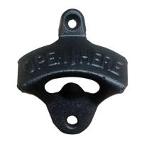 Abridor De Garrafa De Parede Rústico Open Here Preto - 1