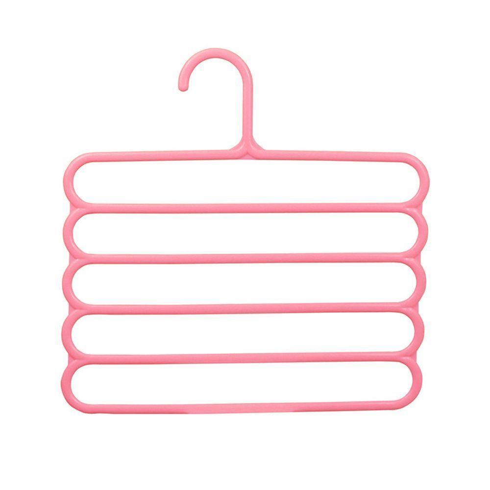 Cabide Multiuso Calças Saias Bermudas 5 Espaços Rosa - 1