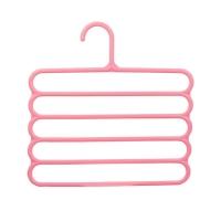 Cabide Multiuso Calças Saias Bermudas 5 Espaços Rosa - 1