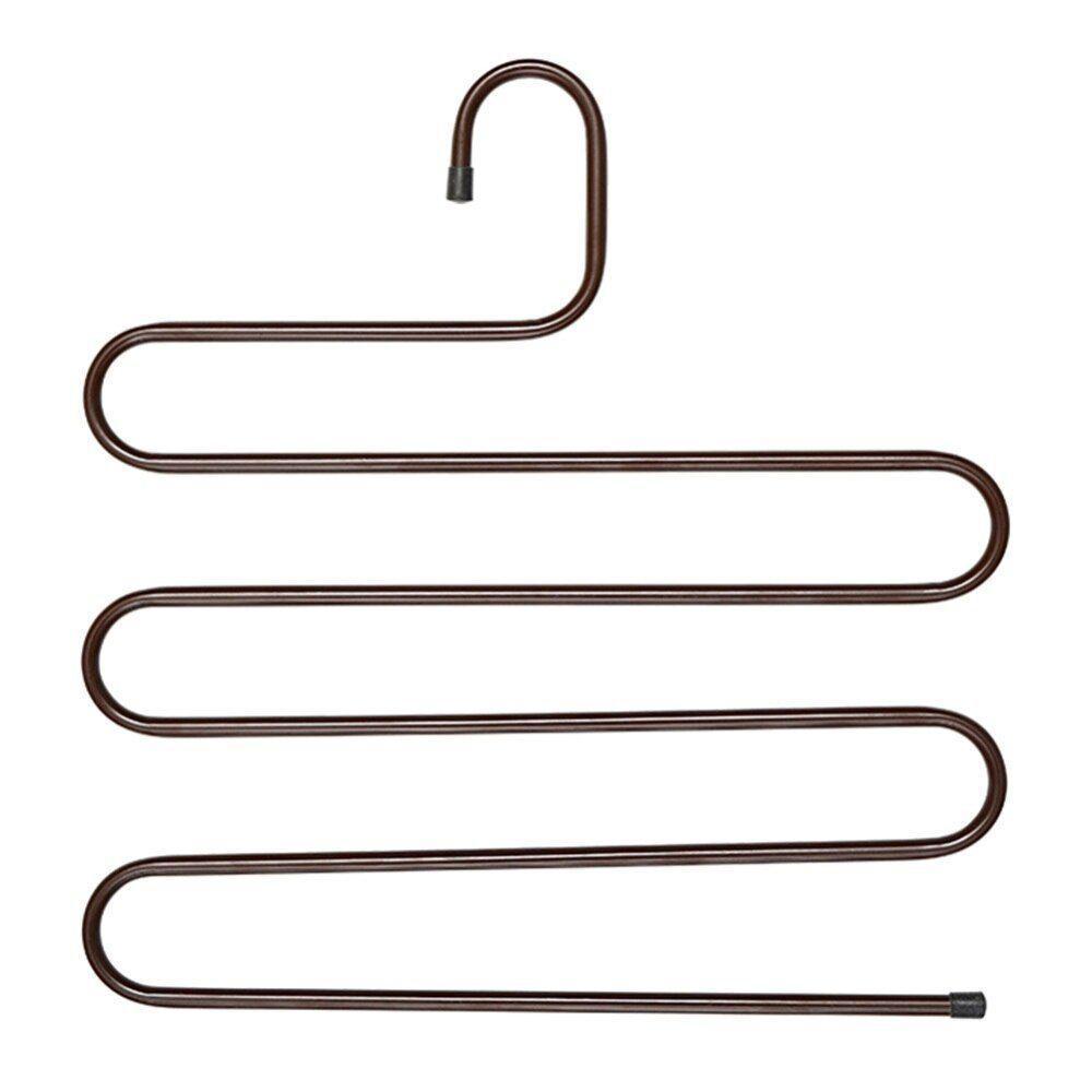 Cabide Metal Multiuso Calças Saias Bermudas 5 Espaços Marrom - 1