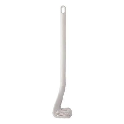 Escova Sanitária Curva Com Gancho Adesivo Branco