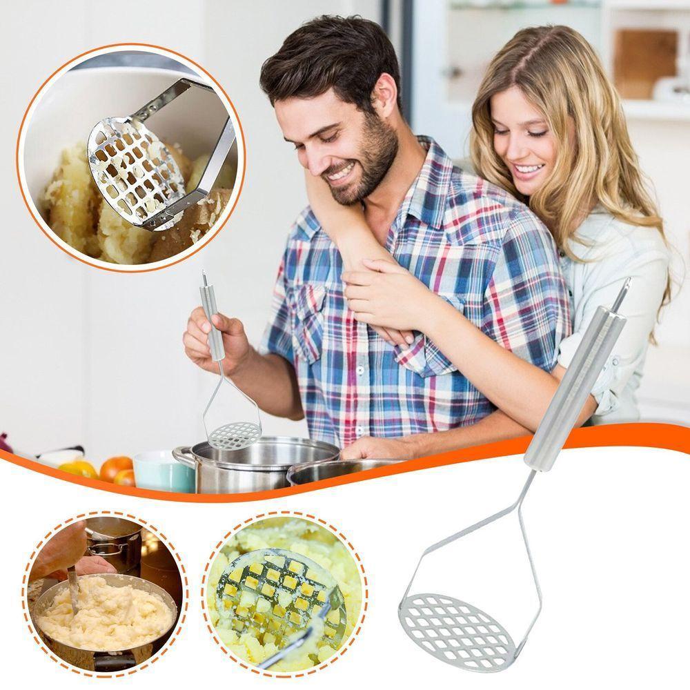 Amassador Espremedor De Batatas Manual Profissional Aço Inox - 3