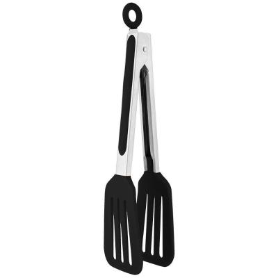 Pegador Espátula Em Aço Inox E Silicone Preto