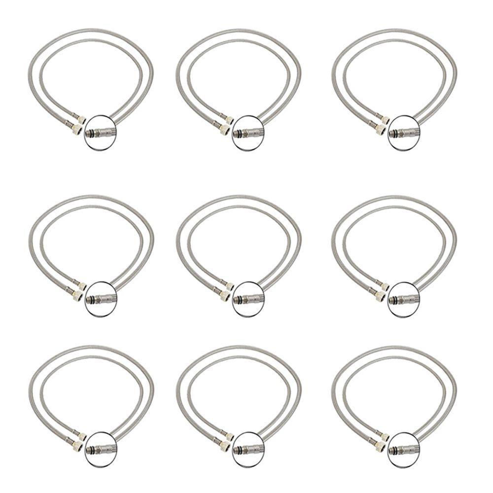 Engate Rabicho 80cm Monocomando Par Misturador Kit 8 Unidades Mangueira Flexivel Torneira - 2